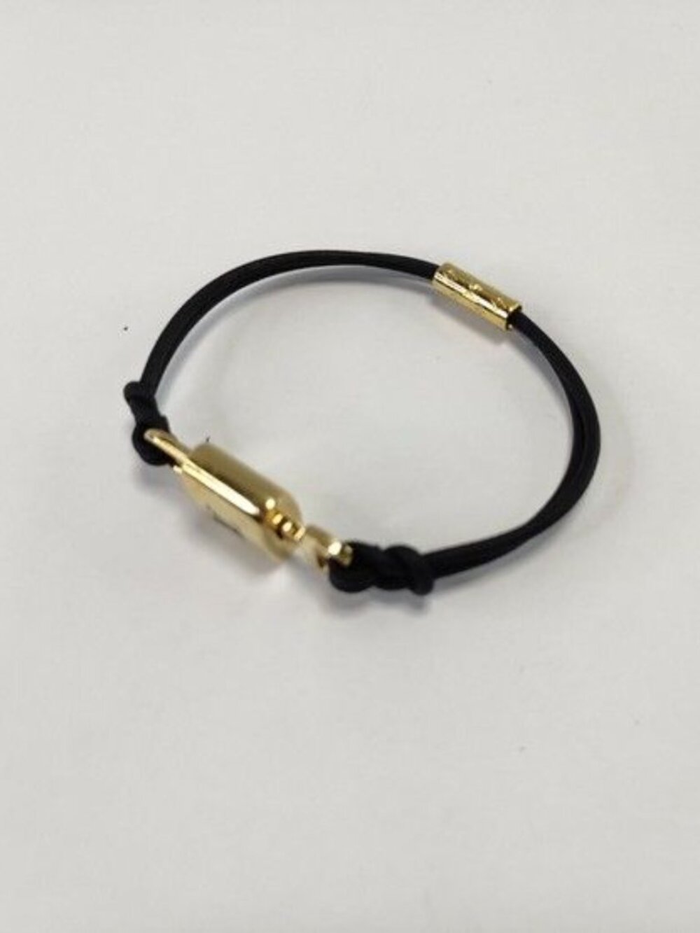 Louis Vuitton Bracelet LV Padlock Gold Black Leather Metal - Picture 3 of 10
